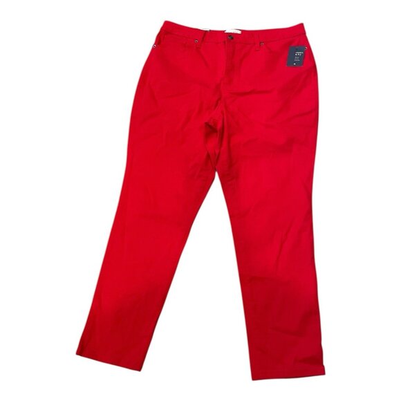 Crown & Ivy high-rise skinny red pants NWT size 16 - Picture 1 of 6